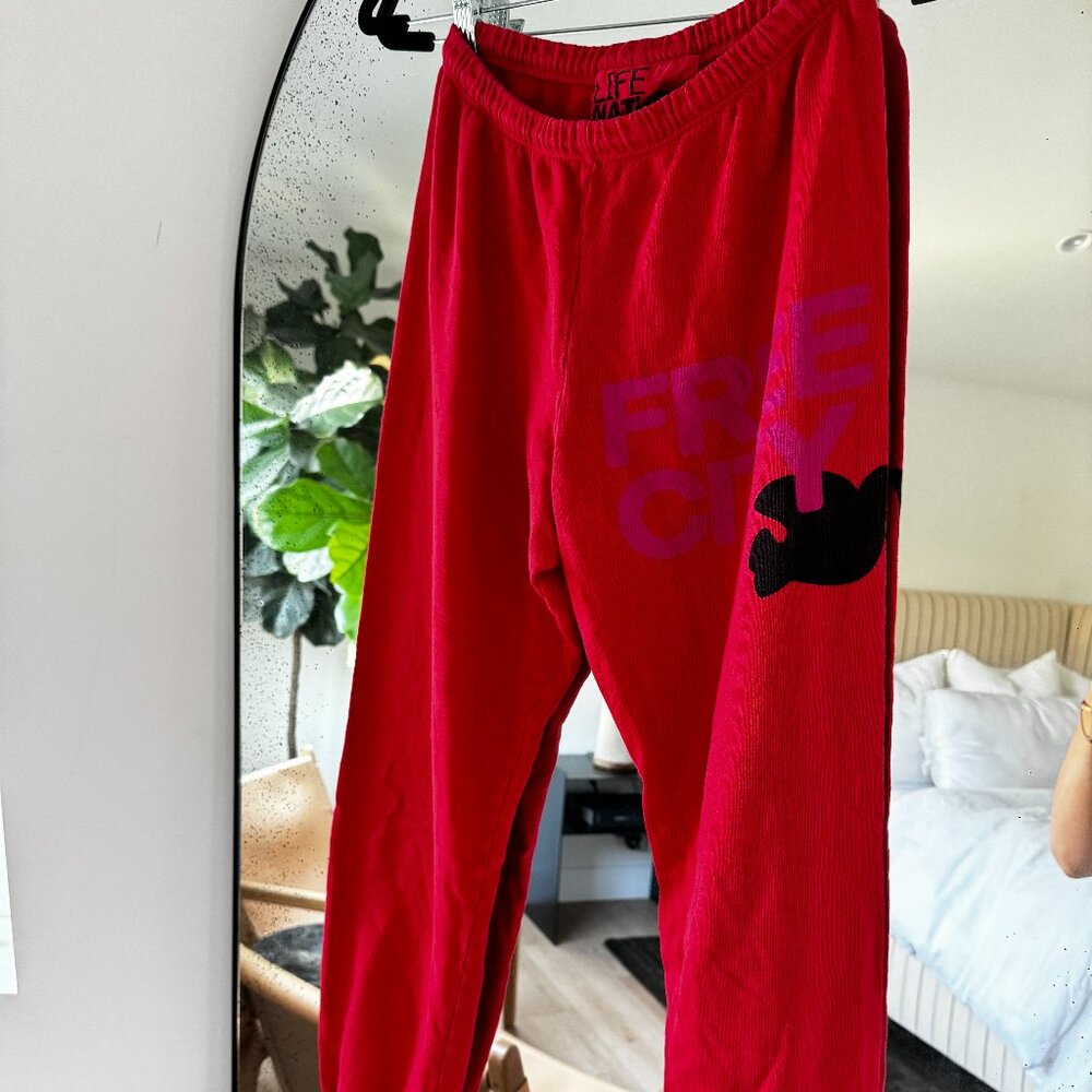 FREECITY Red Sweatpants Size XS
